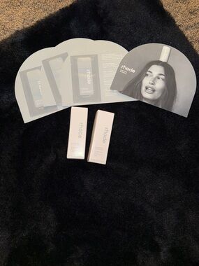 Rhode glazing milk sample cards x 4 && 2 deluxe sample 20 ml all bnib see pics